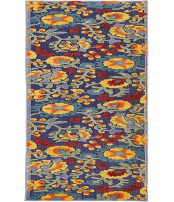 Nourison Aloha Navy Multicolor ALH17 2 ft. X 6 ft. Rectangle Rug