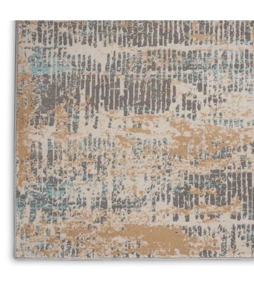 Michael Amini MA90 Uptown Area Rug UPT03-Beige/Aqua