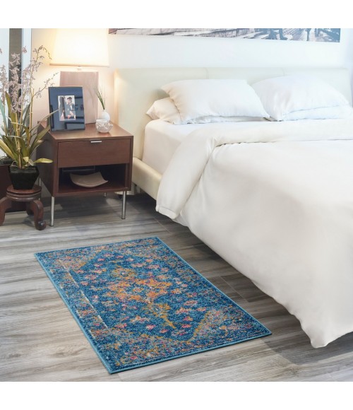 Nourison Tranquil Area Rug TRA06 Navy Blue 2' x 4'