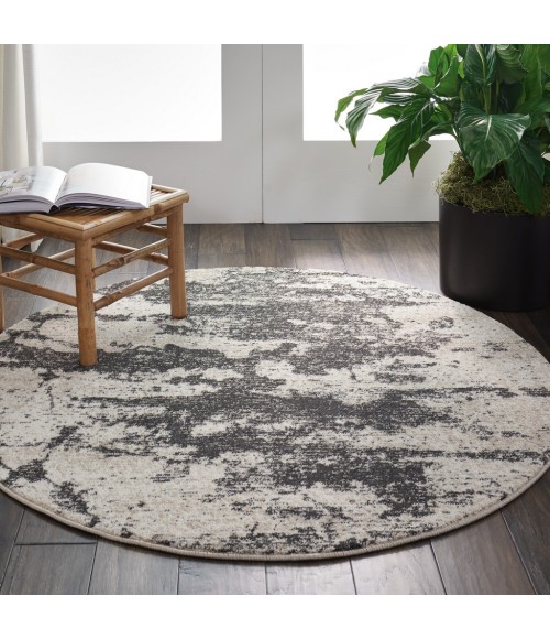 Nourison Maxell Round Area Rug MAE07-Ivory/Grey