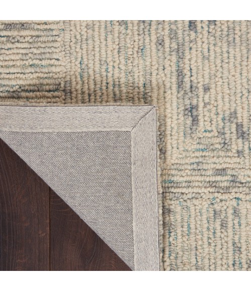 Nourison Vail Ivory Grey Teal VAI04 7 ft. 9 in. X 9 ft. 9 in. Rect. Rug