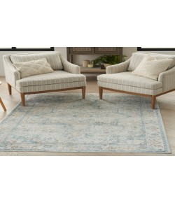 Nourison Astra Machine Washable Light Blue ASW12 4 ft. X 6 ft. Rectangle Rug