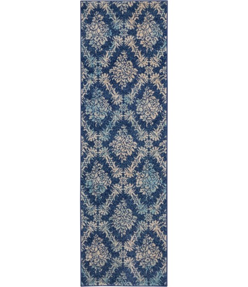 Nourison Tranquil Runner Area Rug TRA09-Navy/Light Blue