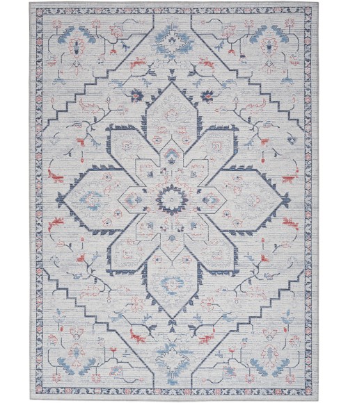 Nicole Curtis Machine Washable Series 1 Area Rug SR110 Ivory Blue