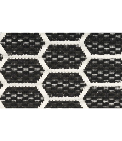 Nourison Reversible Indoor Outdoor Black RVB01 8 ft. Round Rug