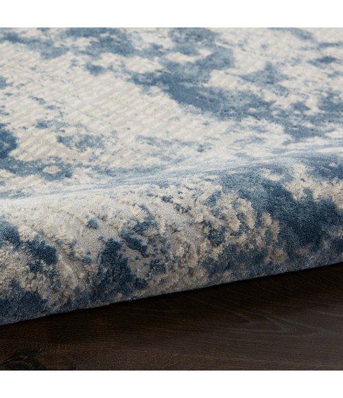 Rustic Textures Area Rug Nourison Rustic Textures Area Rug RUS16 Grey/Blue 7'10" Round