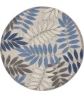 Nourison Aloha Round Area Rug ALH18-Grey/Blue