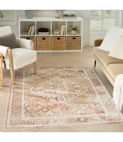 Nourison Astra Machine Washable Rust Multicolor ASW11 4 ft. X 6 ft. Rect. Rug