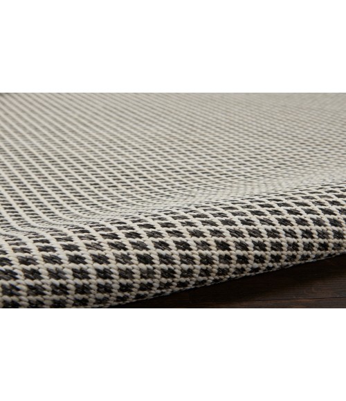 Nourison Courtyard Ivory/Charcoal COU01 2 ft. 2 in. X 10 ft. Rectangle Rug