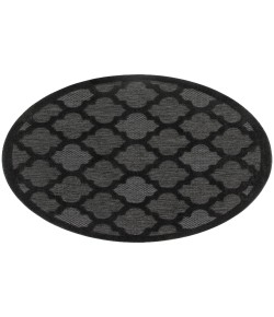 Nourison Easy Care Charcoal Black NES01 5 ft. Round Rug