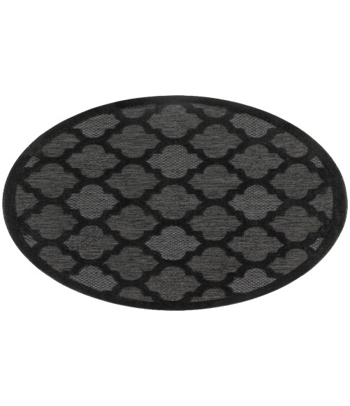 Nourison Easy Care Charcoal Black Rug NES01 5 ft. Round - Rugs Town Nourison Easy Care Charcoal Black NES01 5 ft. Round Rug
