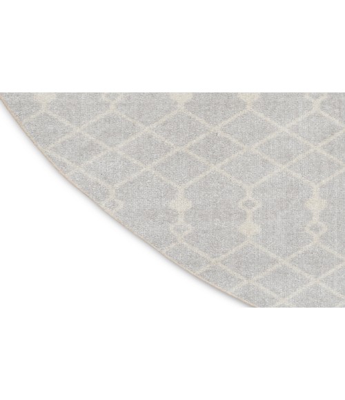 Nourison Astra Machine Washable Grey ASW10 5 ft. 3 in. Round Rug