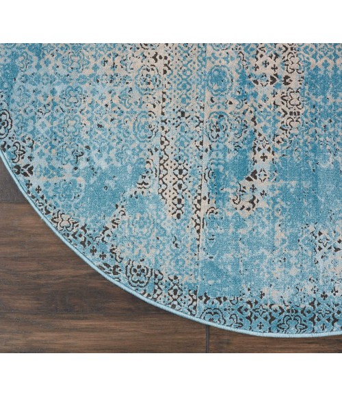 Nourison Karma Round Area Rug KRM01-Blue