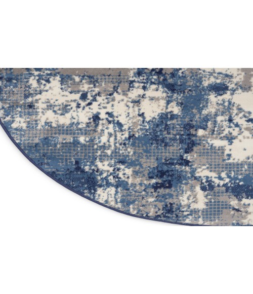 Nourison Grafix Navy Blue Rug GRF38 8 ft. Round - Rugs Town Nourison Grafix Navy Blue GRF38 8 ft. Round Rug