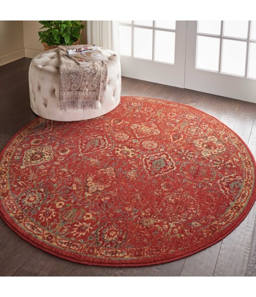 Nourison Somerset Round Area Rug ST90-Brick