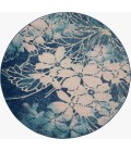 Nourison Tranquil Round Area Rug TRA08-Navy/Pink