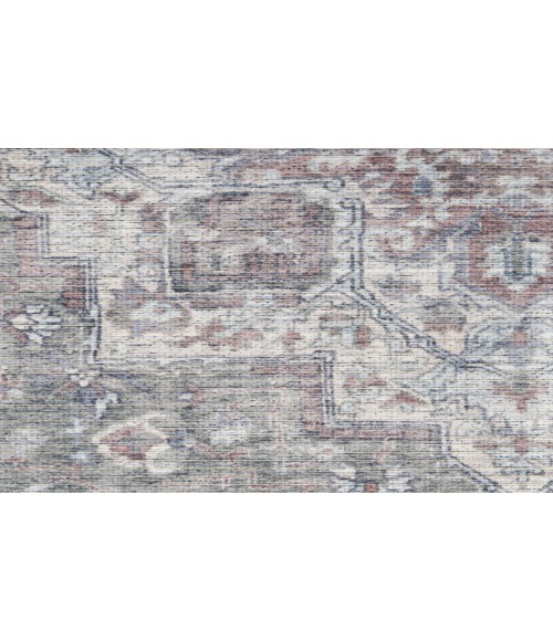 Nicole Curtis Machine Washable Series 1 Ivory Grey SR101 5 ft. 3 in. Round Rug