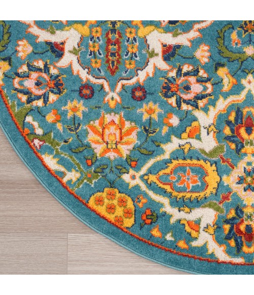 Nourison Allur Area Rug ALR03 Turquoise Ivory