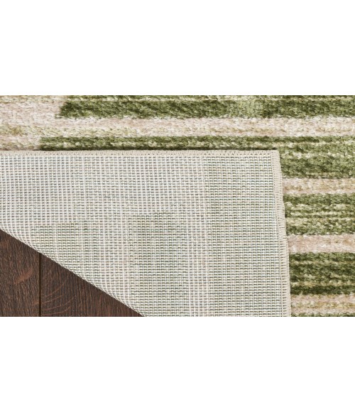 Nourison Astra Machine Washable Ivory Olive ASW03 6 ft. 7 in. X 9 ft. Rectangle Rug