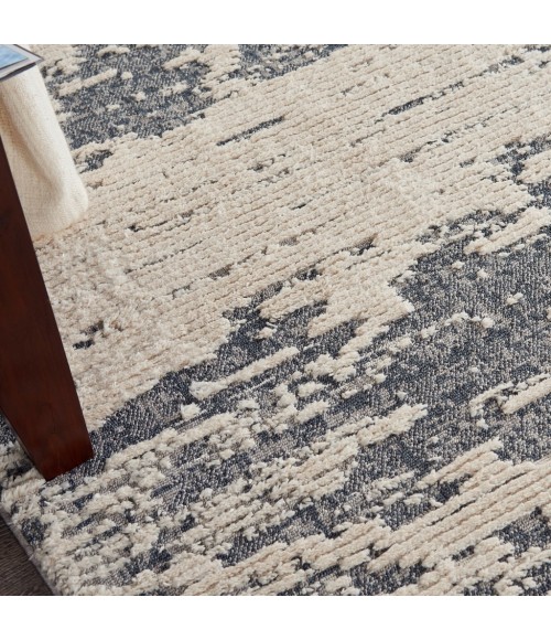 Nourison TEXTURED CONTEMPORARY Area Rug Nourison Textured Contemporary Area Rug TEC03-Ivory Blue