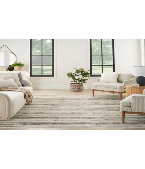 Nourison Serenity Home Ivory Beige SRH03 5 ft. 3 in. X 7 ft. 3 in. Rectangle Rug