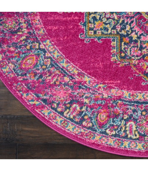 Nourison Passion Round Area Rug PSN03-Fuchsia