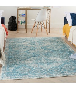 Nourison Tranquil(Traql) - Tra13 Light Blue Ivory Area Rug 5 ft. 3 X 7 ft. 3 Rectangle