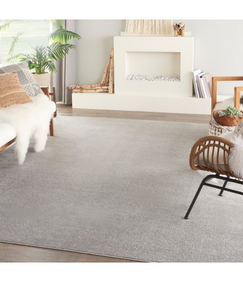 Nourison Essentials Area Rug Nourison Nourison Essentials Silver Grey Area Rug NRE01 Silver Grey 10' x 14'
