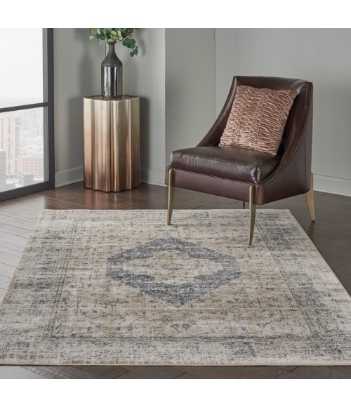 kathy ireland Home Malta Area Rug MAI11-Ivory/Blue