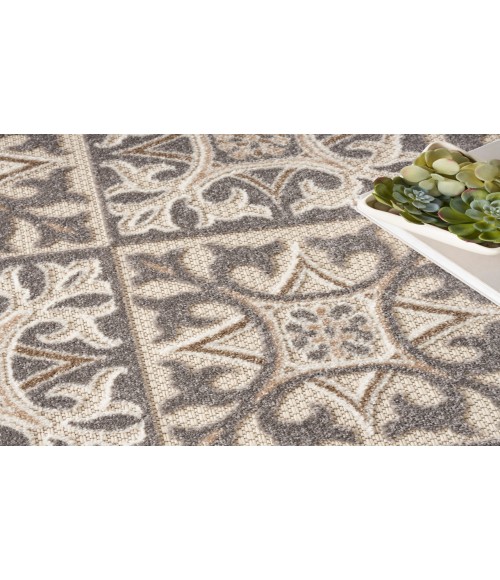 Nourison Aloha Ivory Grey ALH34 7’10” Round Rug
