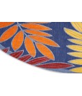 Nourison Aloha Navy Multicolor ALH18 5 ft. 3 in. Round Rug