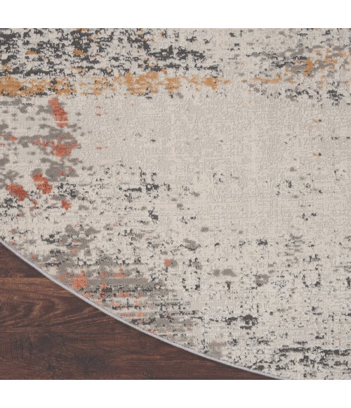 Nourison Rustic Textures Area Rug RUS13 Grey/Blue 5'3" Round