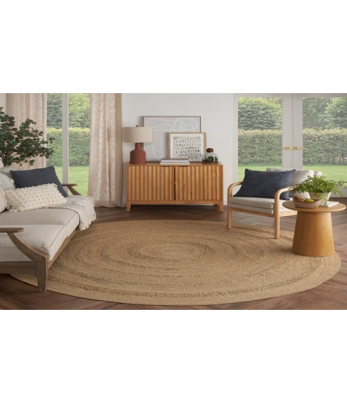 Nourison Natural Seagrass Natural NSG01 8 ft. Round Rug