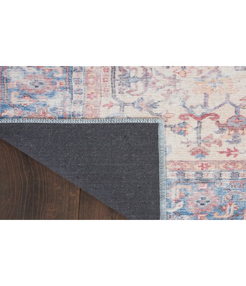 Nicole Curtis Machine Washable Series 1 Blue Multicolor SR104 3 ft. X 5 ft. Rectangle Rug