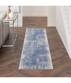 Nourison Grand Expressions - Gne01 Ivory Navy Area Rug 2 ft. 2 in. X 7 ft. 6 in. Runner