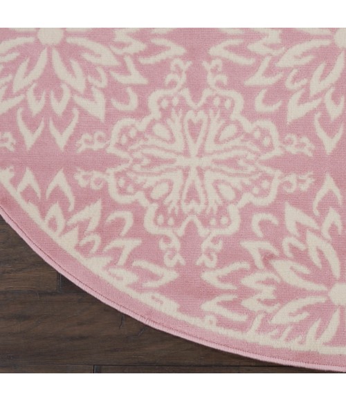 Nourison Jubilant Round Area Rug JUB06-Ivory/Pink