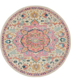 Nourison Home Passion PSN25 Ivory Pink 5 ft. Round Area Rug