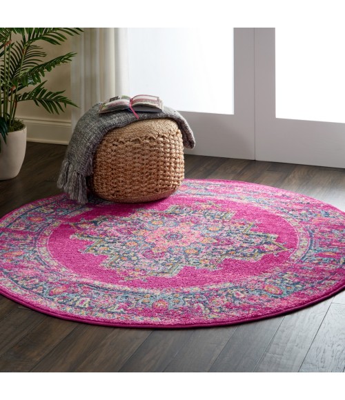 Nourison Passion Round Area Rug PSN03-Fuchsia