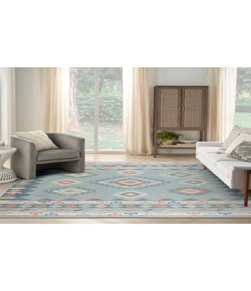 Nourison Washable Decor Light Blue WSD03 7 ft. 10 in. X 10 ft. Rectangle Rug