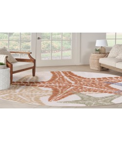 Nourison Home Aloha ALH28 Ivory Multicolor 5 ft. 3 in. Round Area Rug
