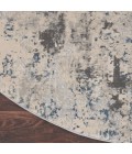 Nourison Rustic Textures Area Rug RUS07 Ivory Grey Blue 5'3" Round