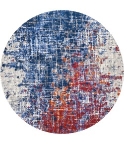 Nourison Twilight - Twi25 Red Blue Area Rug 8 ft. Round