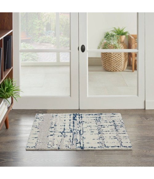 Twilight Area Rug Nourison Twilight Area Rug TWI10 Ivory/Navy 2' x 3'