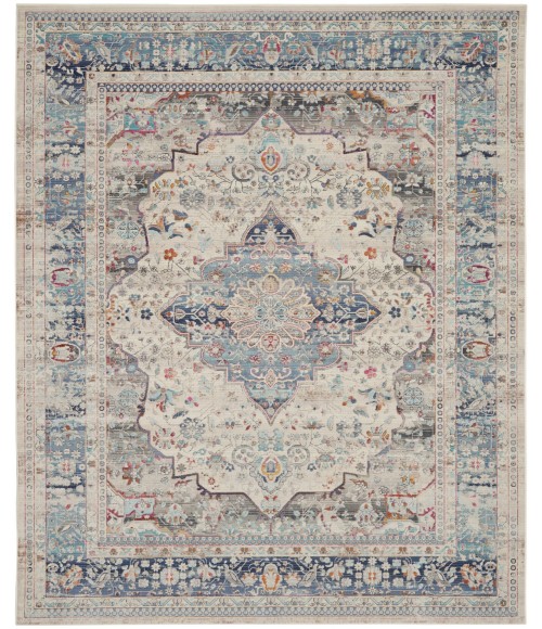 Vintage Kashan Area Rug Nourison Vintage Kashan Area Rug VKA07 Ivory Blue 7'10" x 9'10"
