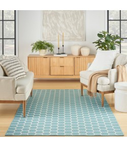 Nourison Reversible Indoor Outdoor Aqua RVB01 5 ft. X 7 ft. Rect. Rug