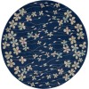 Nourison Tranquil(Traql) - Tra04 Navy Area Rug 5 ft. 3 X Round