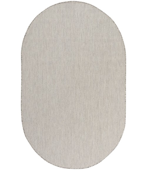 Nourison Courtyard Ivory/Silver COU01 5 ft. X 8 ft. Oval Rug