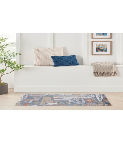 Nourison Astra Machine Washable Multicolor ASW01 2 ft. 2 in. X 4 ft. Rectangle Rug