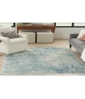 Nourison Astra Machine Washable Blue Ivory ASW07 5 ft. 3 in. X 7 ft. Rectangle Rug