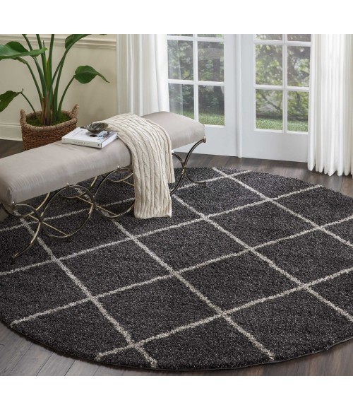 Nourison Brisbane Round Area Rug BRI03-Charcoal